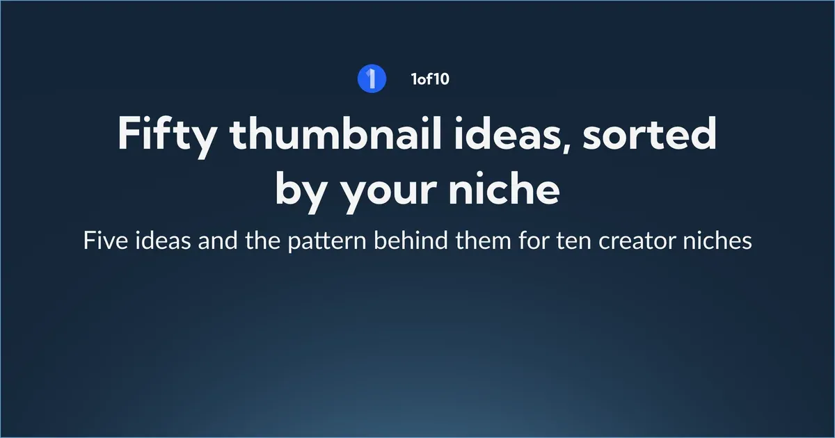 50 YouTube Thumbnail Ideas That Get Clicks (by Niche, 2026)