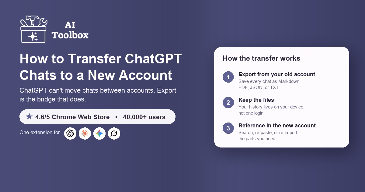How to Transfer ChatGPT Chats to a New Account (2026)