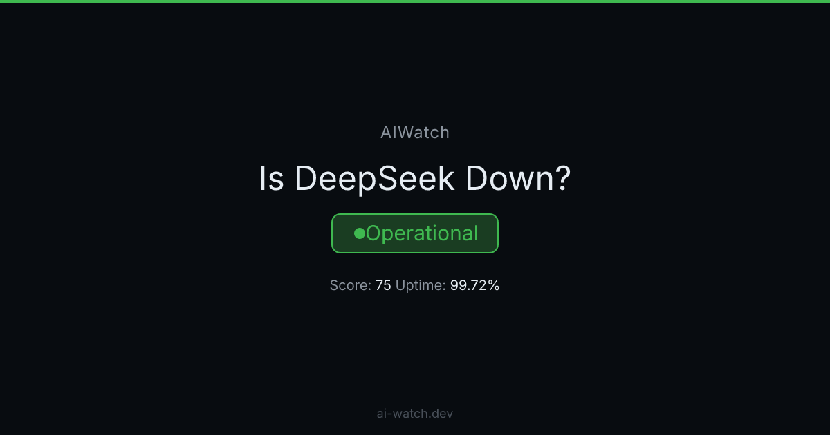🟢 DeepSeek (DeepSeek API, DeepSeek App): Resolved — DeepSeek 网页/API 性能下降(DeepSeek Web/API Degraded Performance)