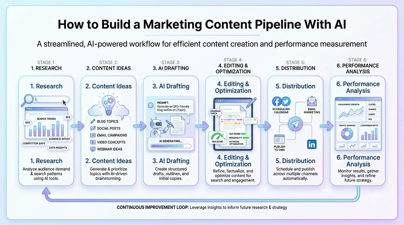 How to Build a Marketing Content Pipeline With AI