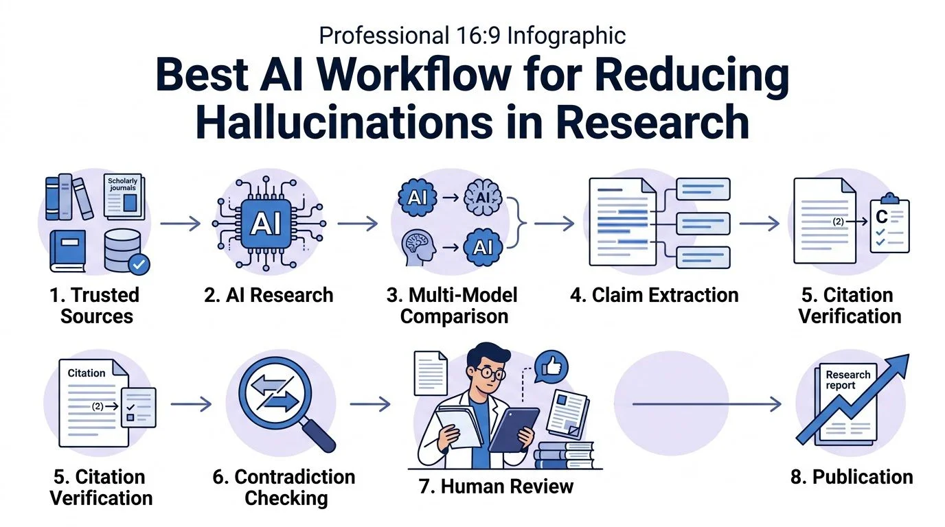 Best AI Workflow for Reducing Hallucinations in Research