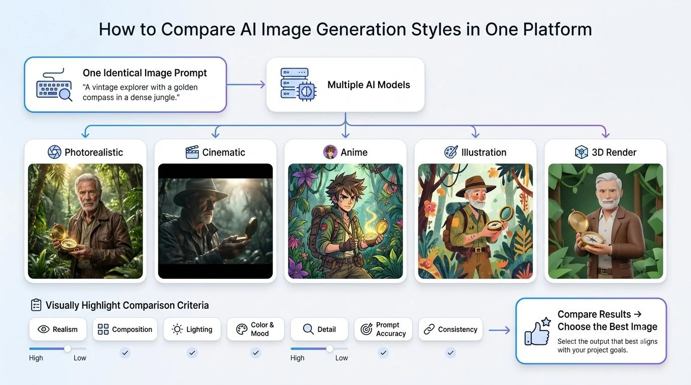 How to Compare AI Image Generation Styles in One Platform