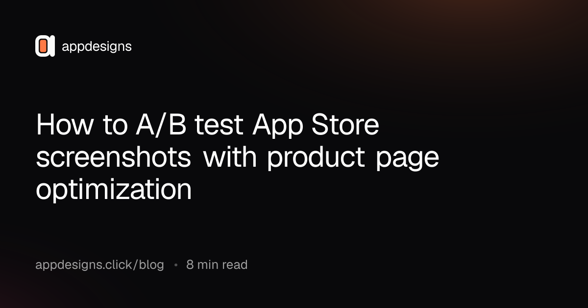 How to A/B test App Store screenshots with product page optimization