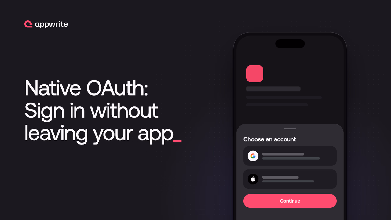 Announcing native sign-in: Create Appwrite sessions from Apple and Google ID tokens