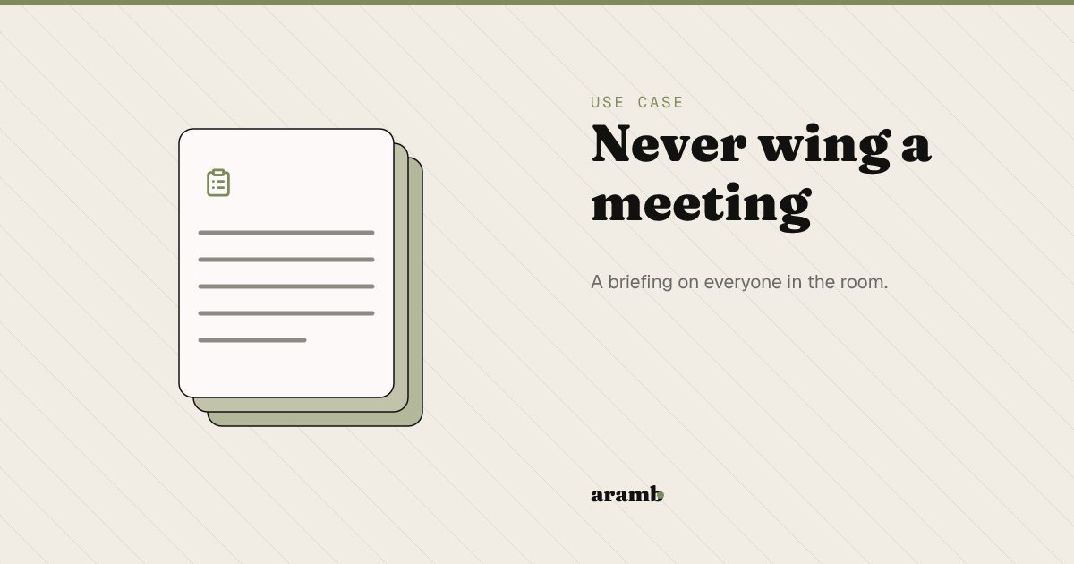 AI meeting prep agent — a decision-ready brief before every call