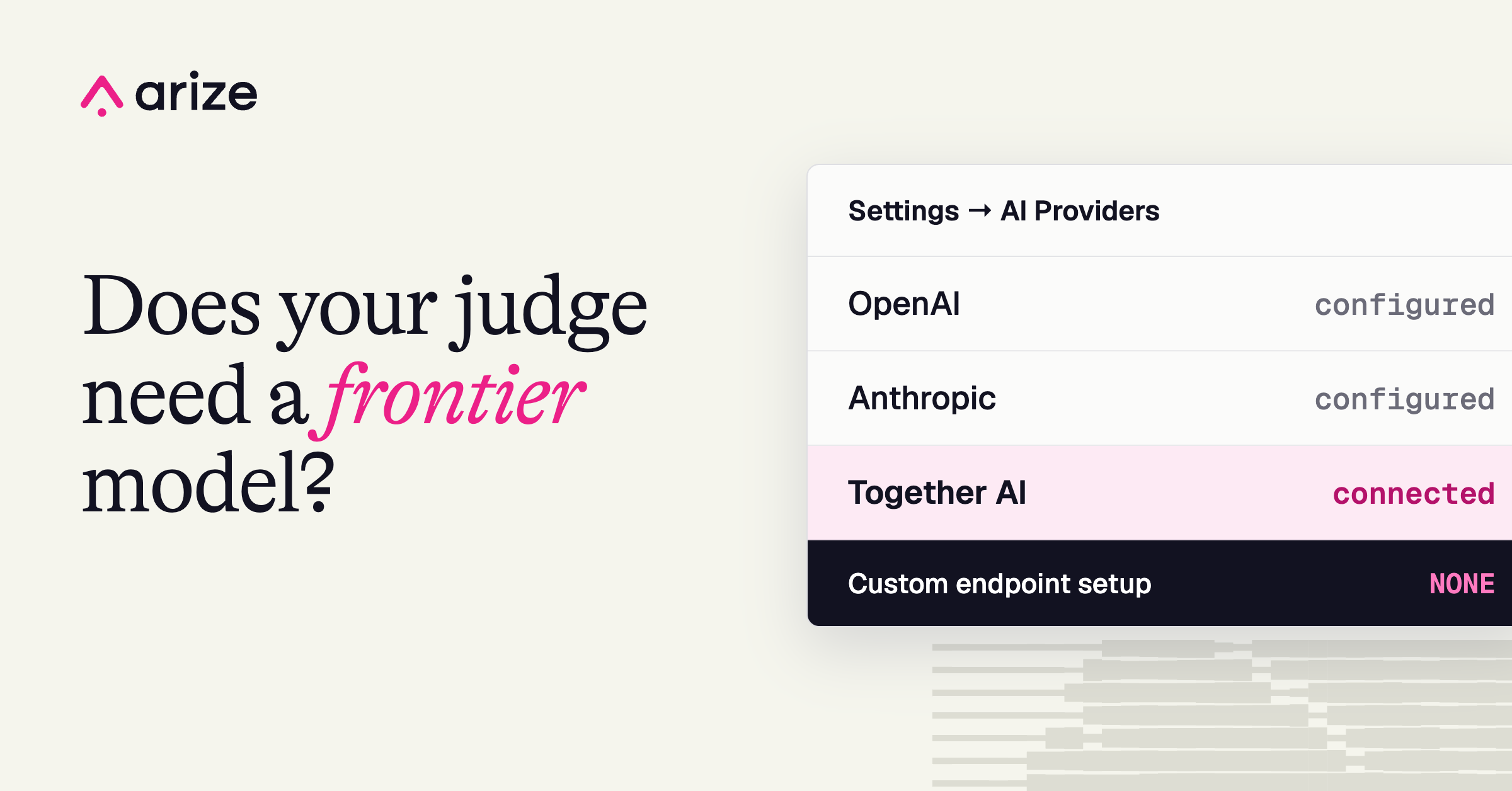 Together AI integration: Evaluate open models and optimize evaluation costs in Arize AX