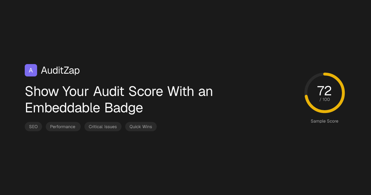 Show Your Audit Score With an Embeddable Badge