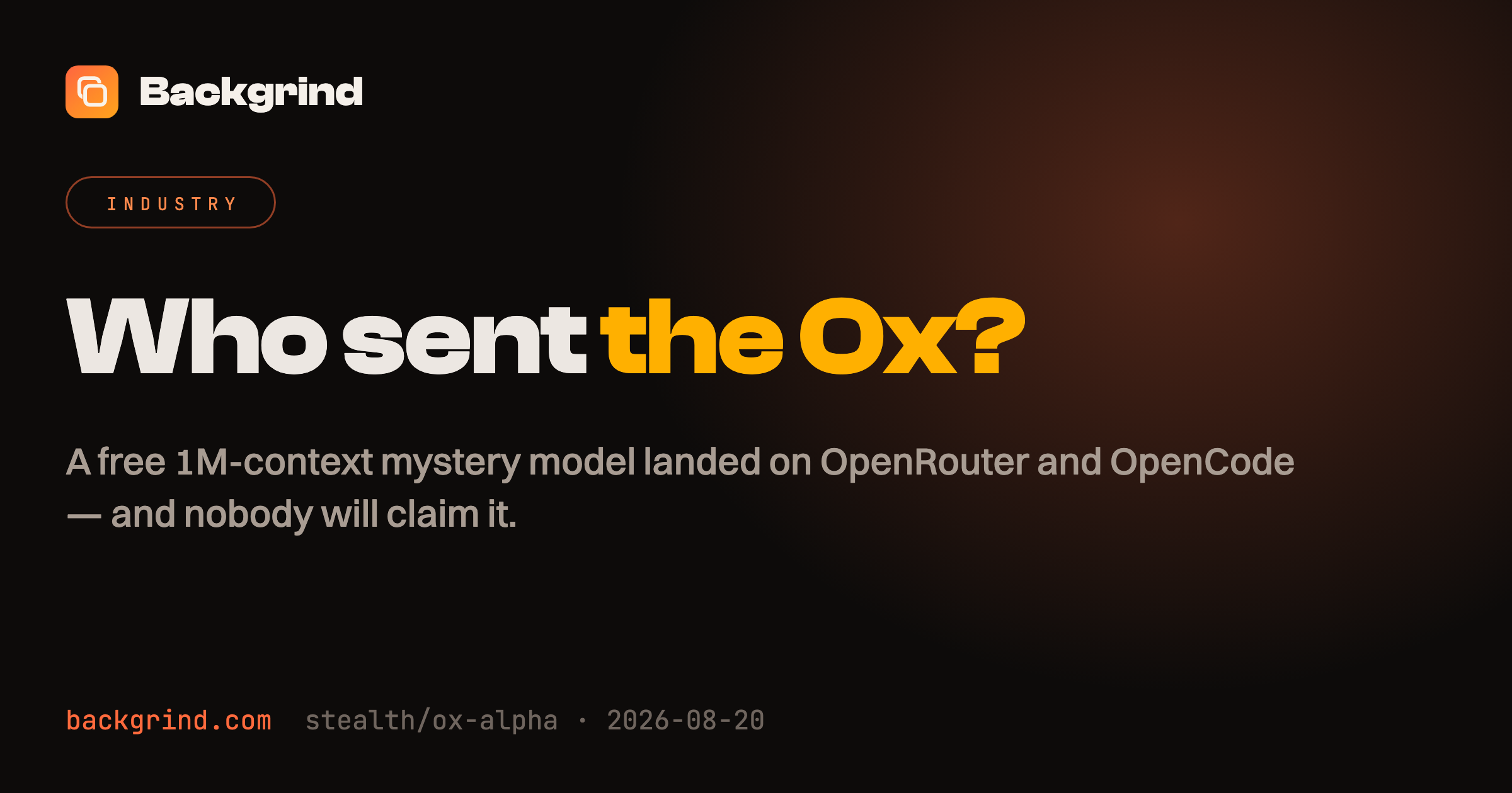 Ox Alpha: who is behind OpenRouter's free mystery model?