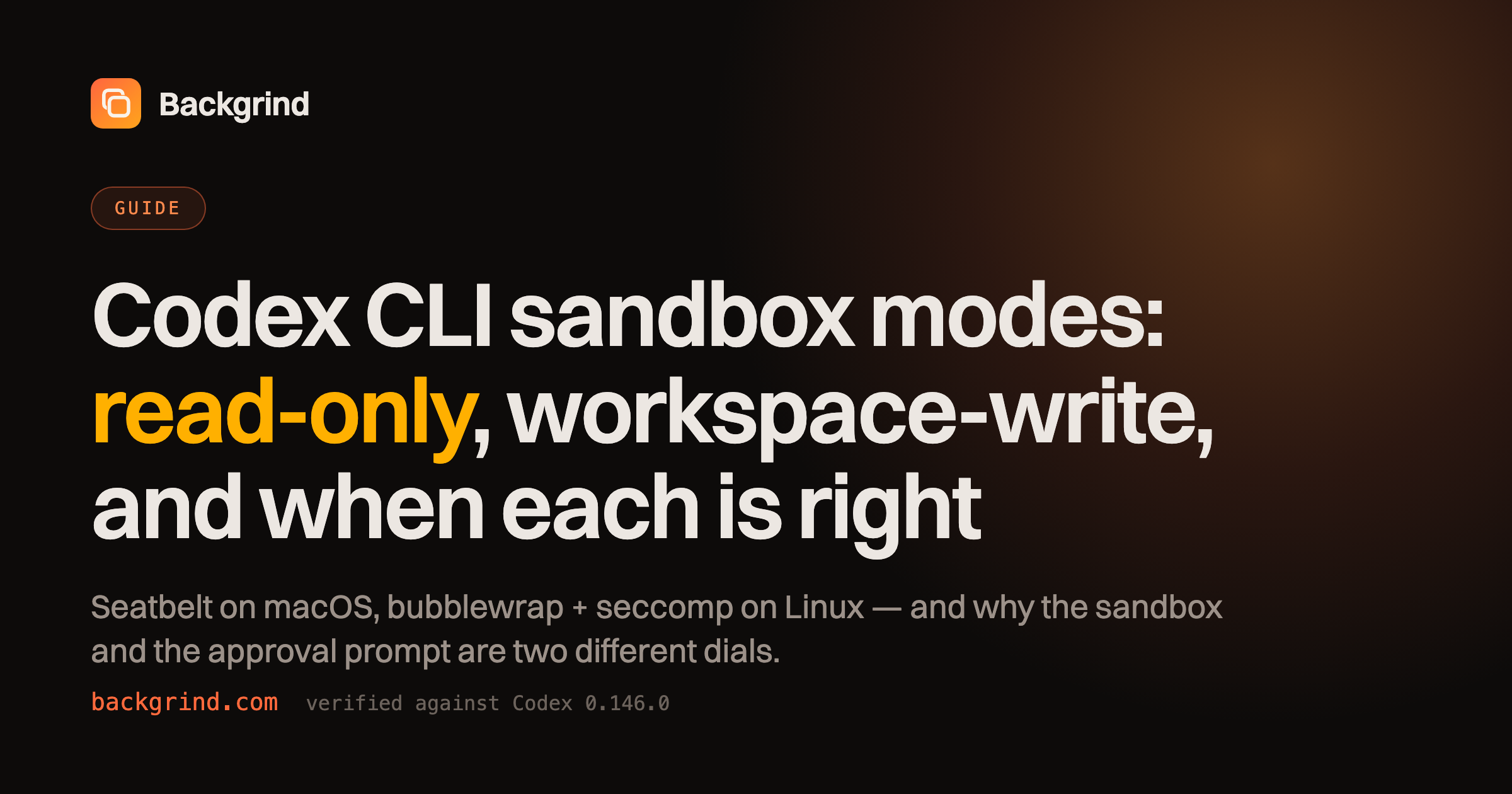 Codex CLI sandbox modes: read-only, workspace-write, and when each is right