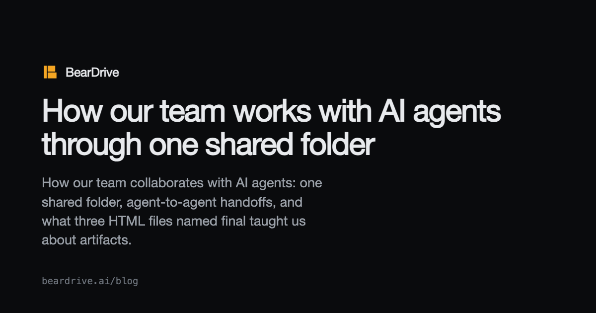 How our team works with AI agents through one shared folder