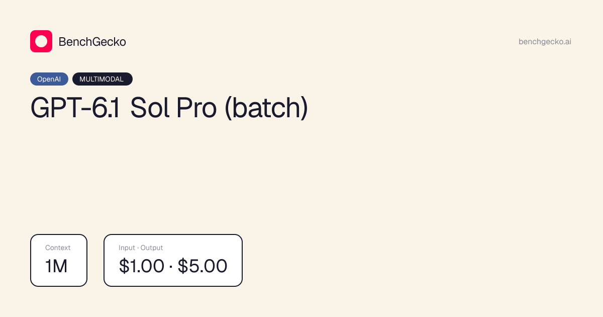 GPT-6.1 Sol Pro (batch) added