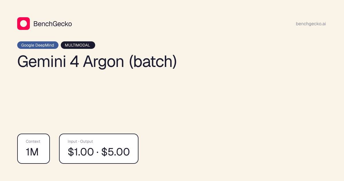 New model: Gemini 4 Argon (batch) by Google DeepMind