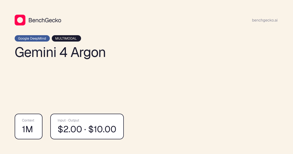 New model: Gemini 4 Argon by Google DeepMind