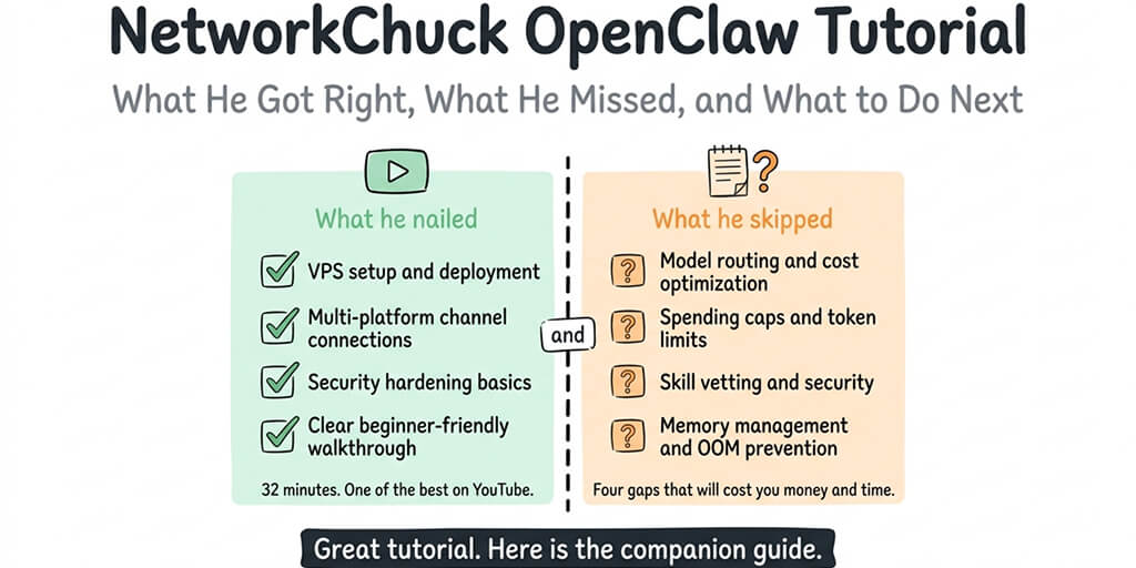 NetworkChuck OpenClaw Tutorial: What He Missed