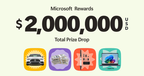 You could unlock your share of $2,000,000 USD in prizes with your daily searches