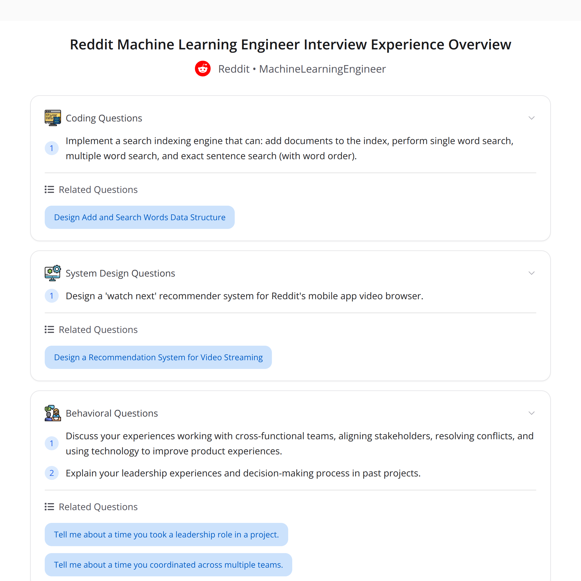 Reddit MLE Interview Experience: Recs System Design, Search Coding & Ad Click Modeling