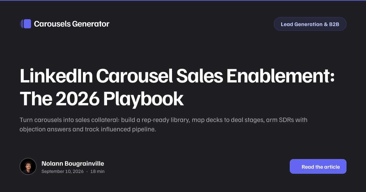 LinkedIn Carousel Sales Enablement: The 2026 Playbook