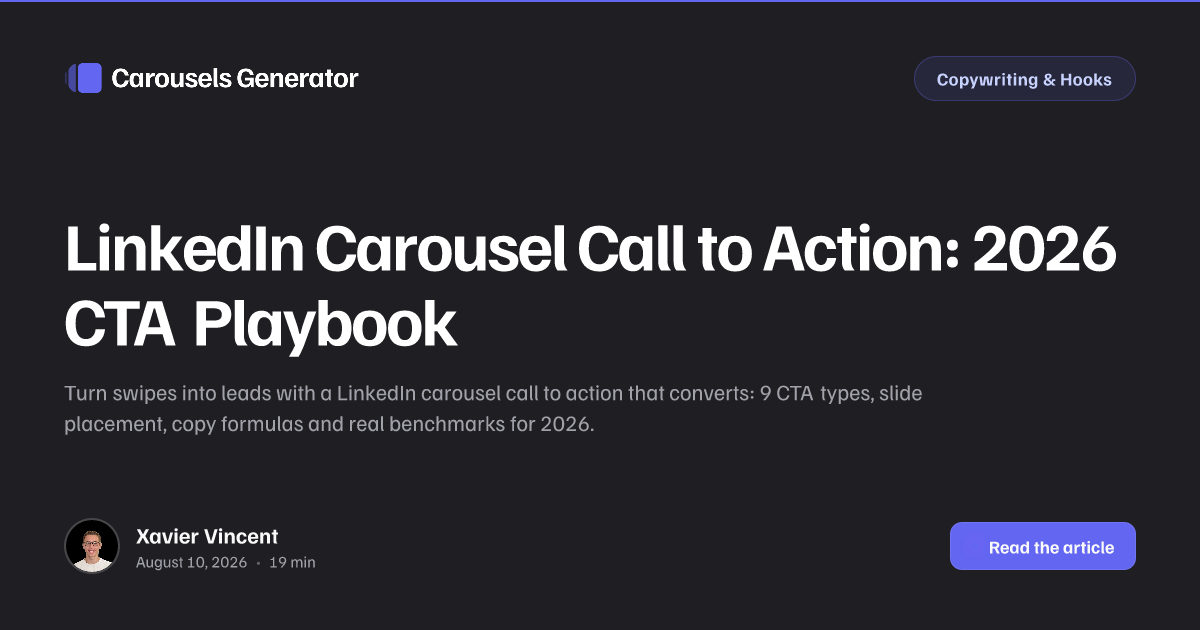 LinkedIn Carousel Call to Action: 2026 CTA Playbook