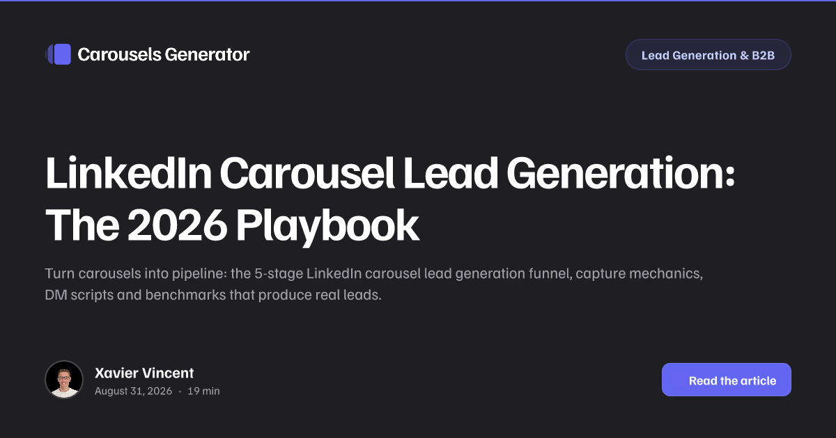 LinkedIn Carousel Lead Generation: The 2026 Playbook