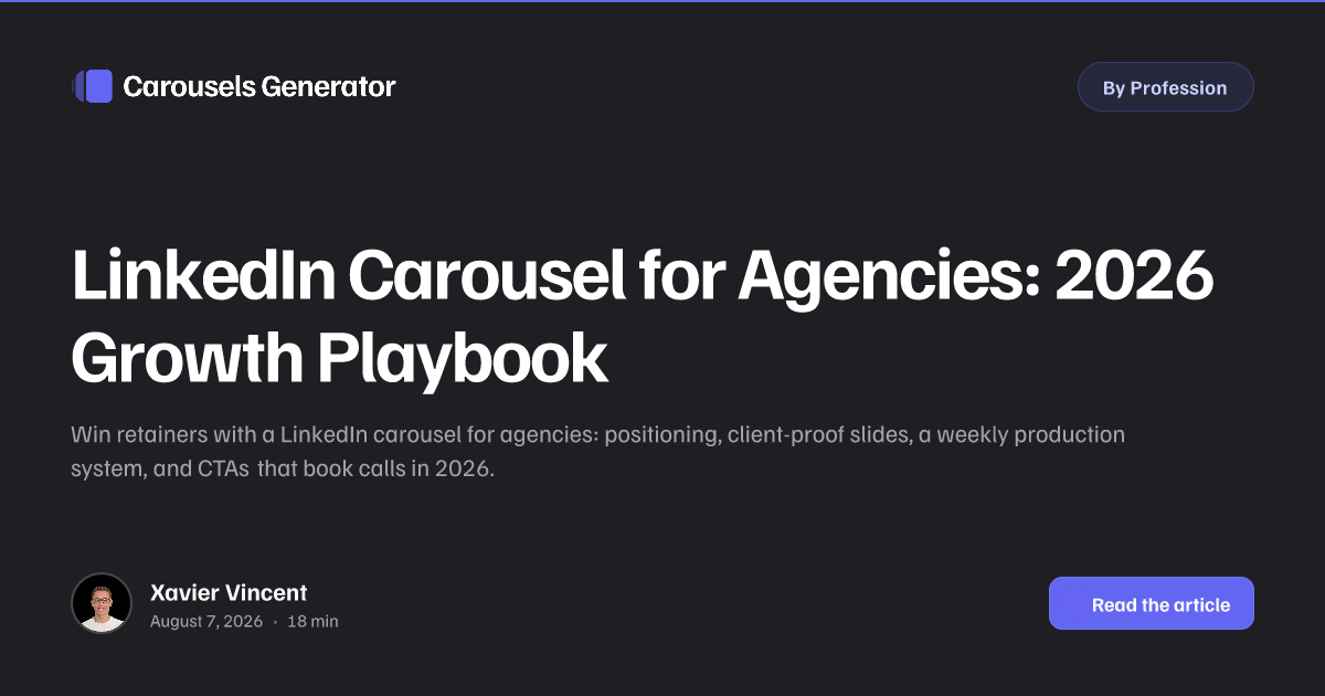 LinkedIn Carousel for Agencies: 2026 Growth Playbook