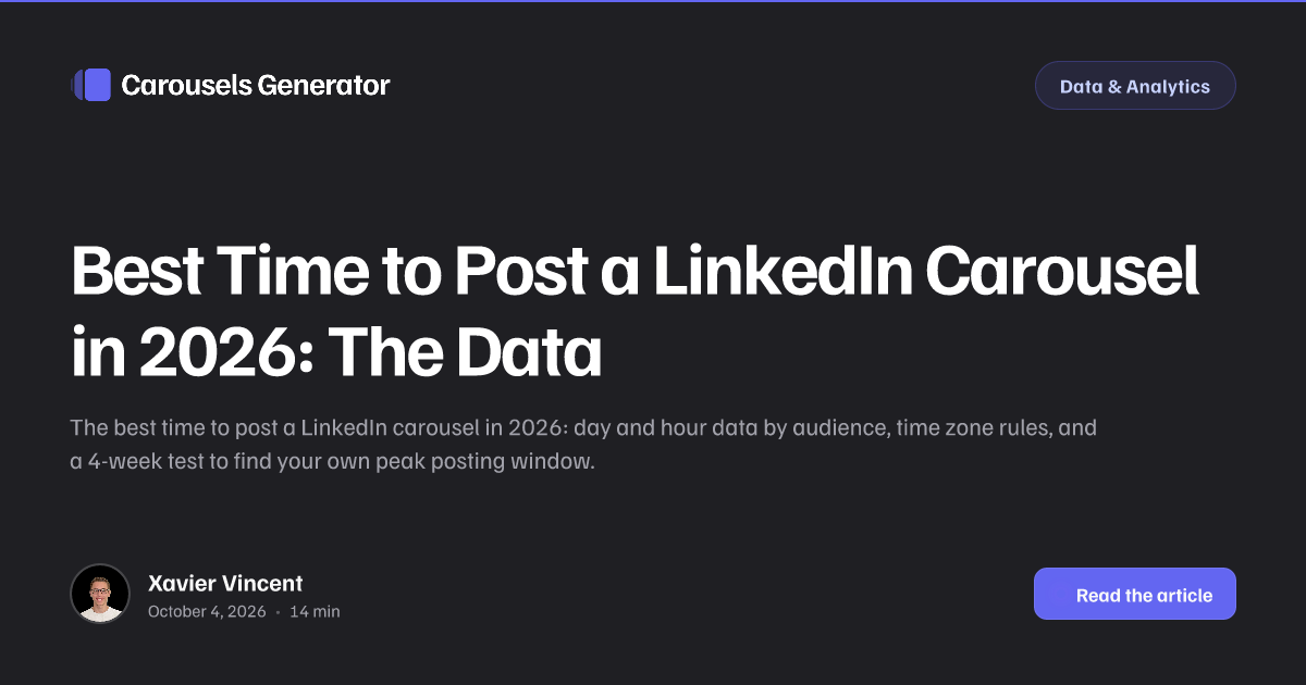 Best Time to Post a LinkedIn Carousel in 2026: The Data