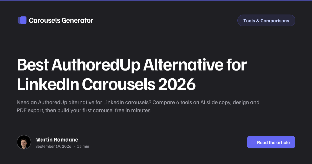 Best AuthoredUp Alternative for LinkedIn Carousels 2026