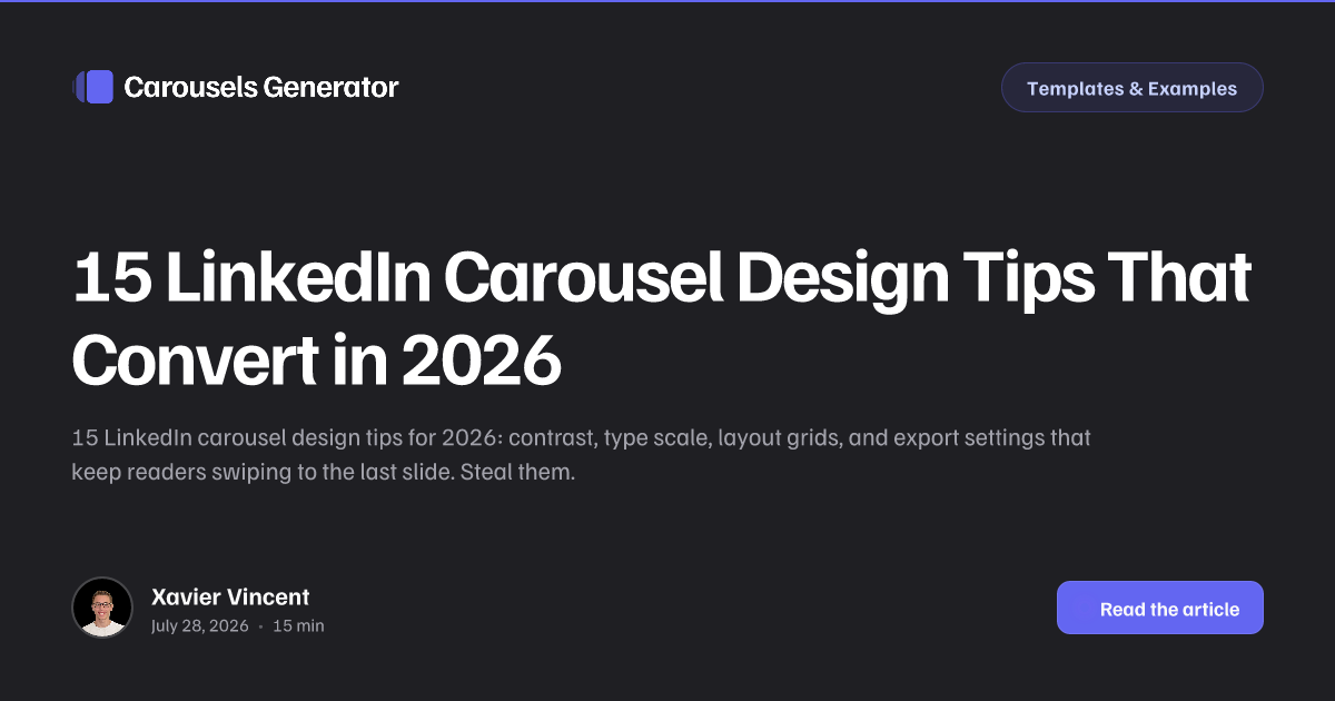 15 LinkedIn Carousel Design Tips That Convert in 2026