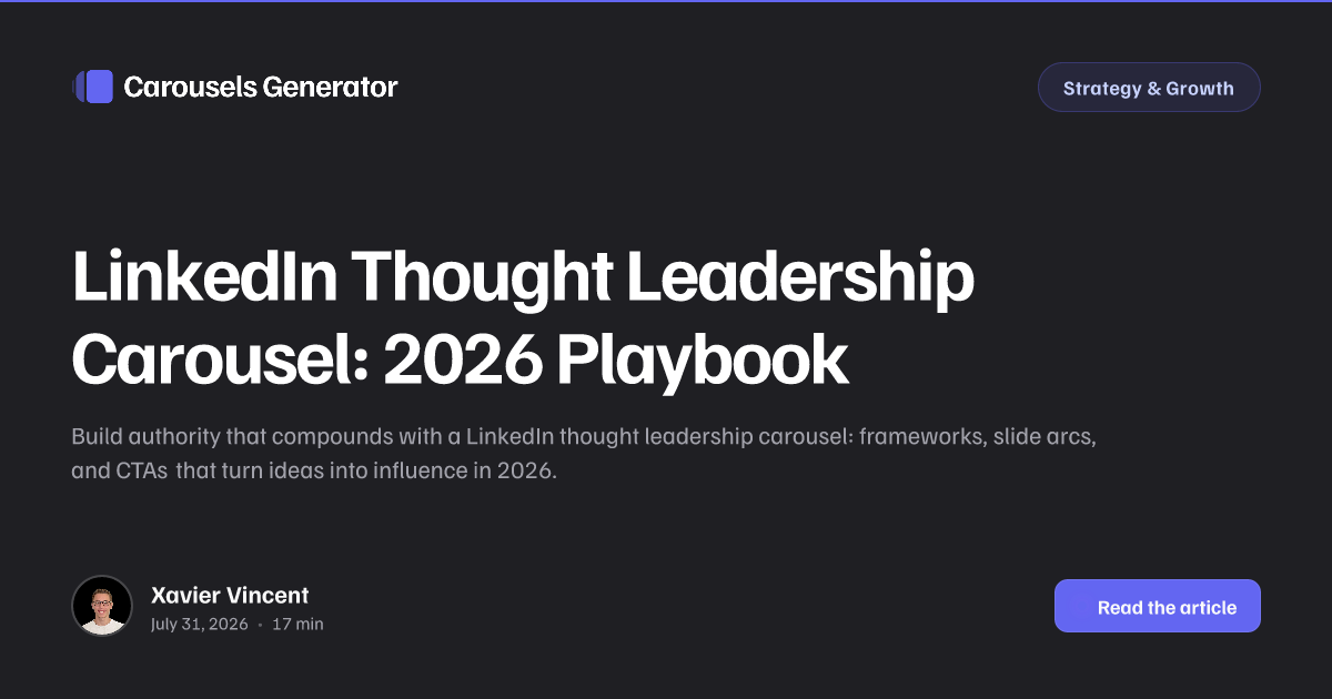 LinkedIn Thought Leadership Carousel: 2026 Playbook