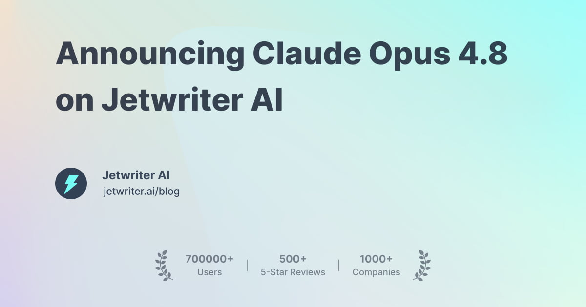 Announcing Claude Opus 4.8 on Jetwriter AI