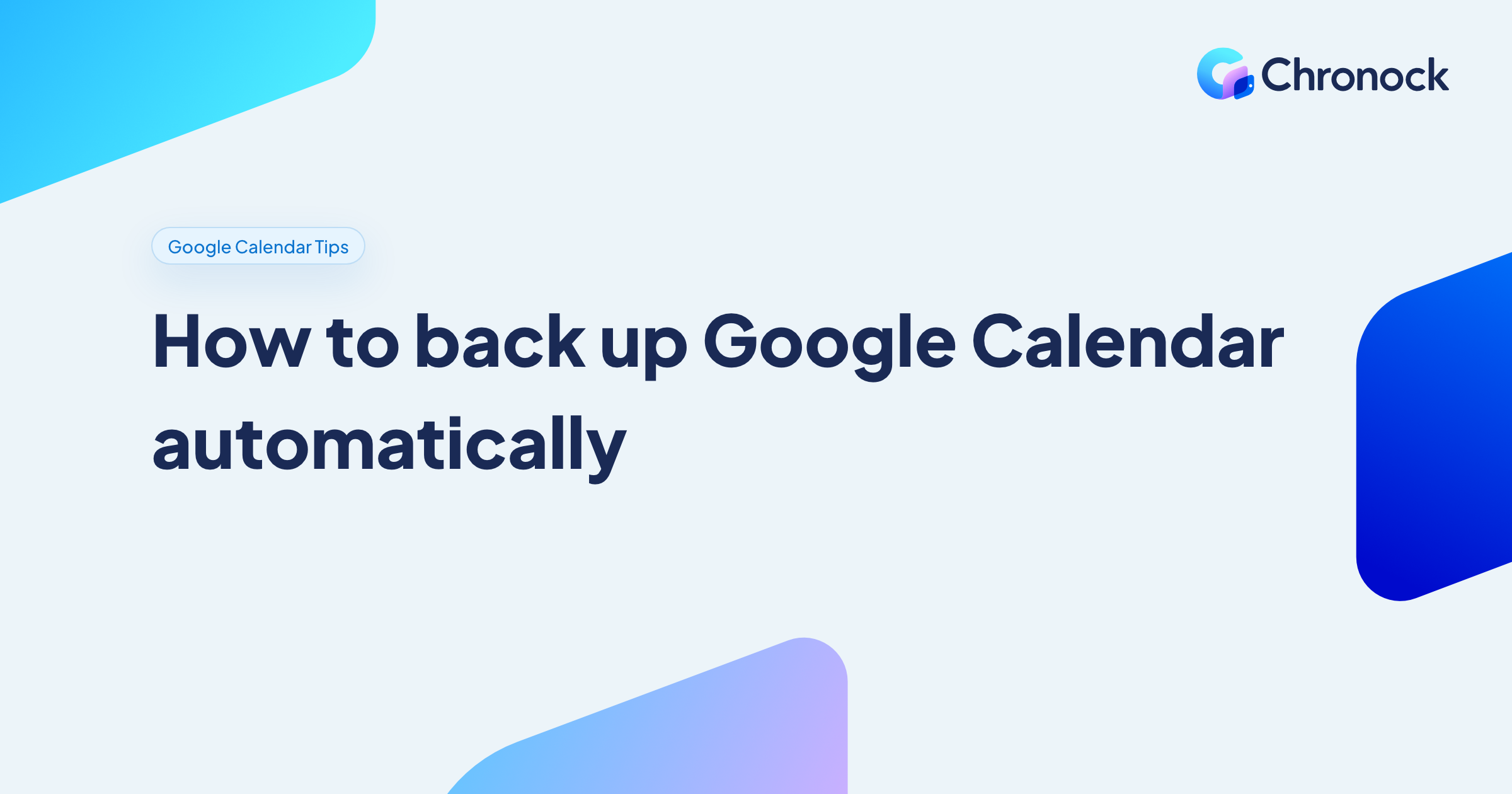 How to back up Google Calendar automatically