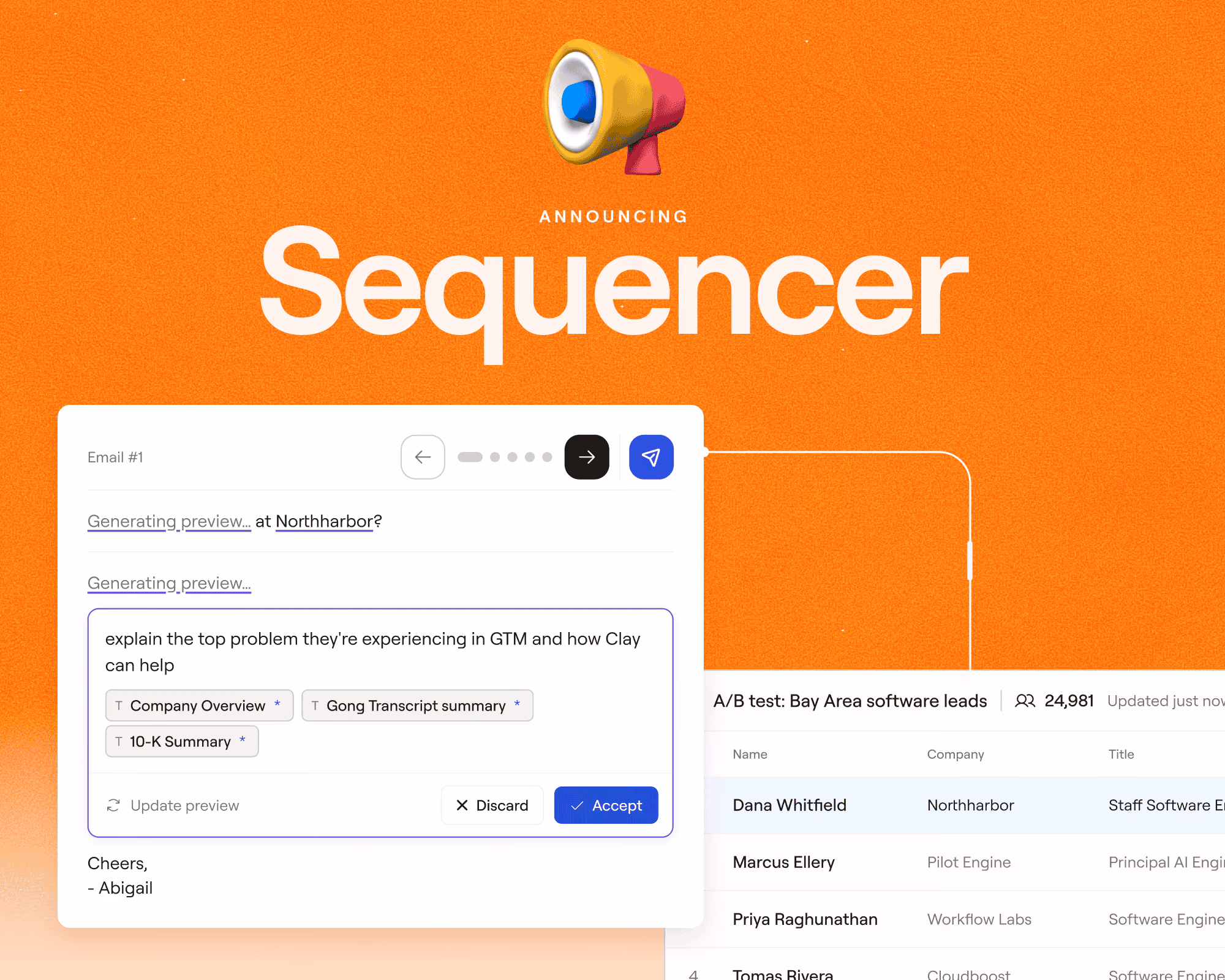 Clay Sequencer: the cold outbound email sequencer