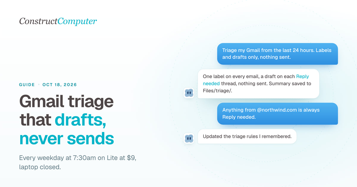 AI Email Triage for Gmail: Drafts, Not Sends