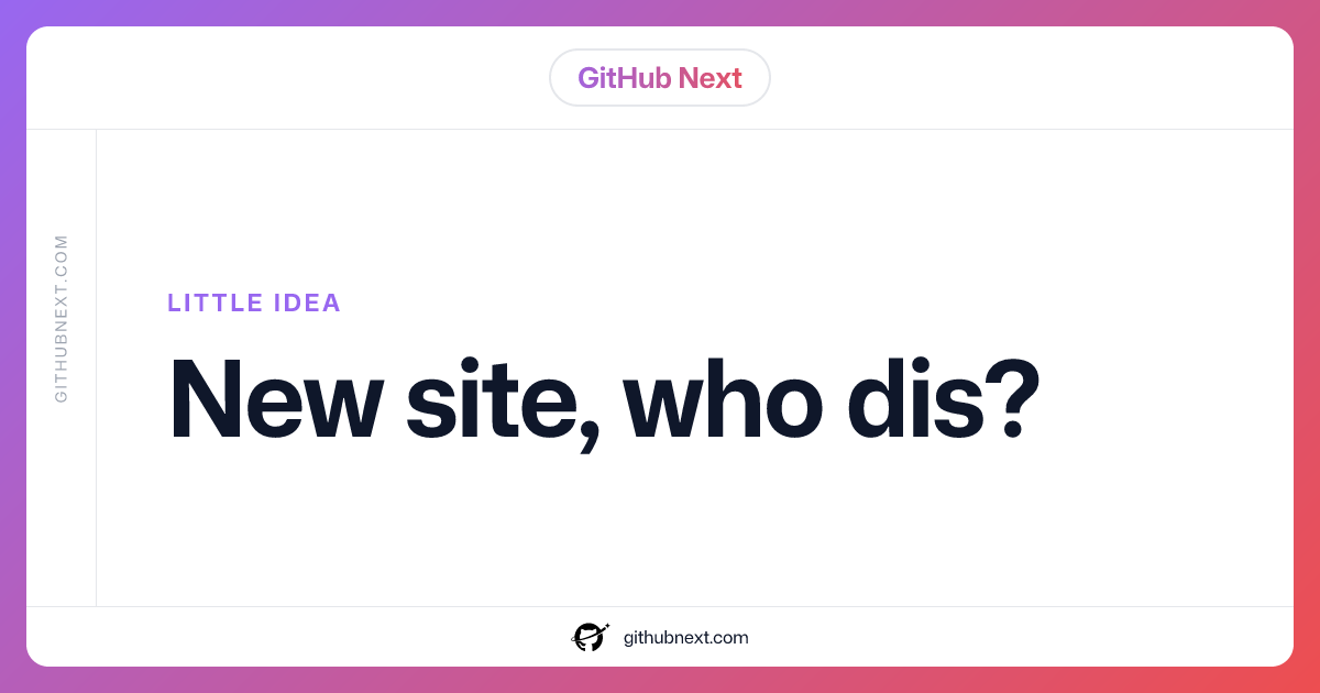 New site, who dis?