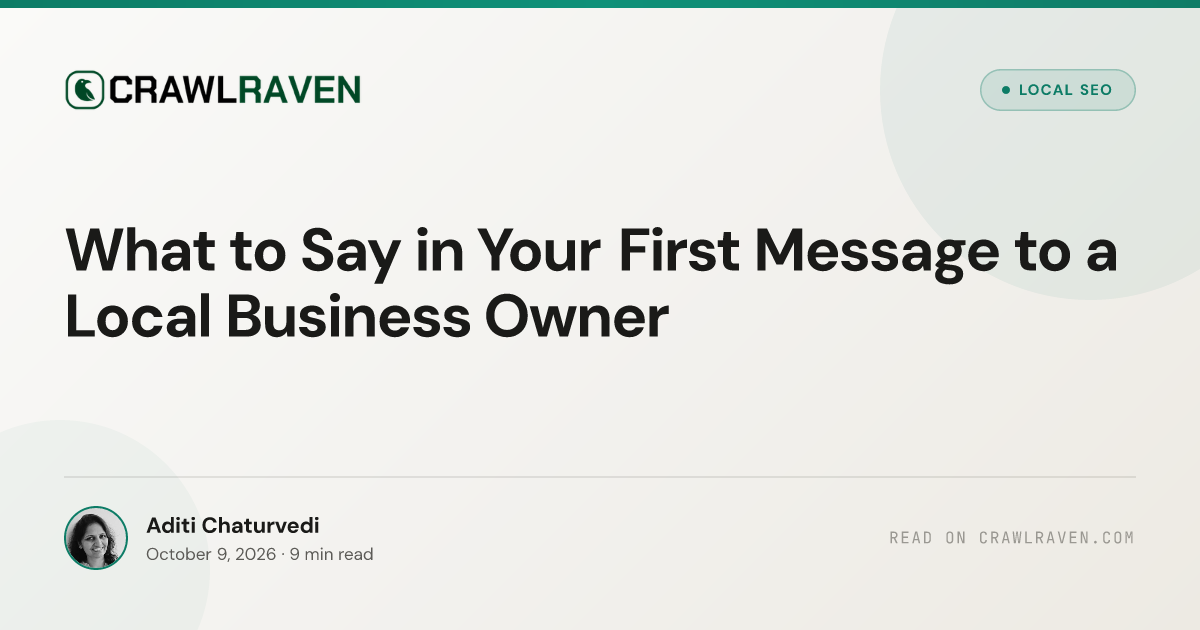 What to Say in Your First Message to a Local Business Owner