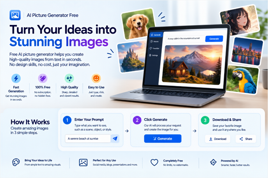 AI Picture Generator Free: One Idea, Three Useful Visuals