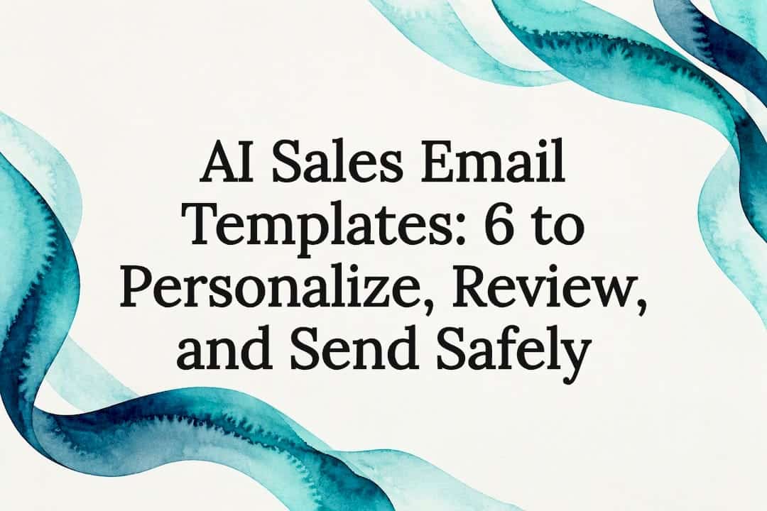 AI Sales Email Templates: 6 to Personalize, Review, and Send Safely
