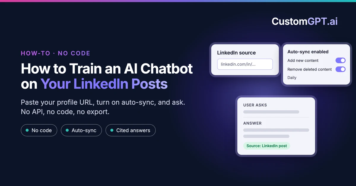 How to Train an AI Chatbot on Your LinkedIn Posts (No Code)