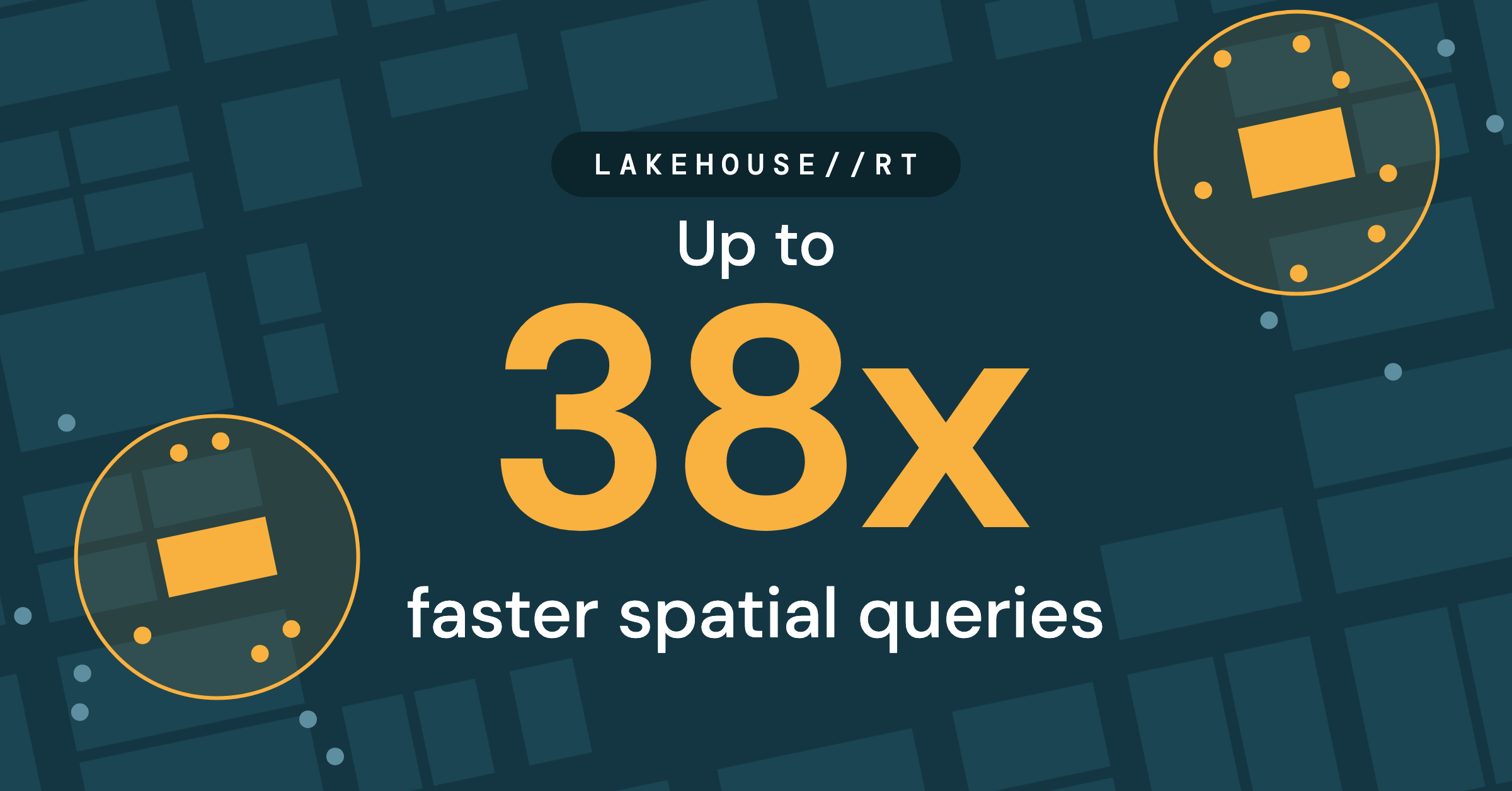 Geospatial queries are up to 38X faster with Lakehouse//RT