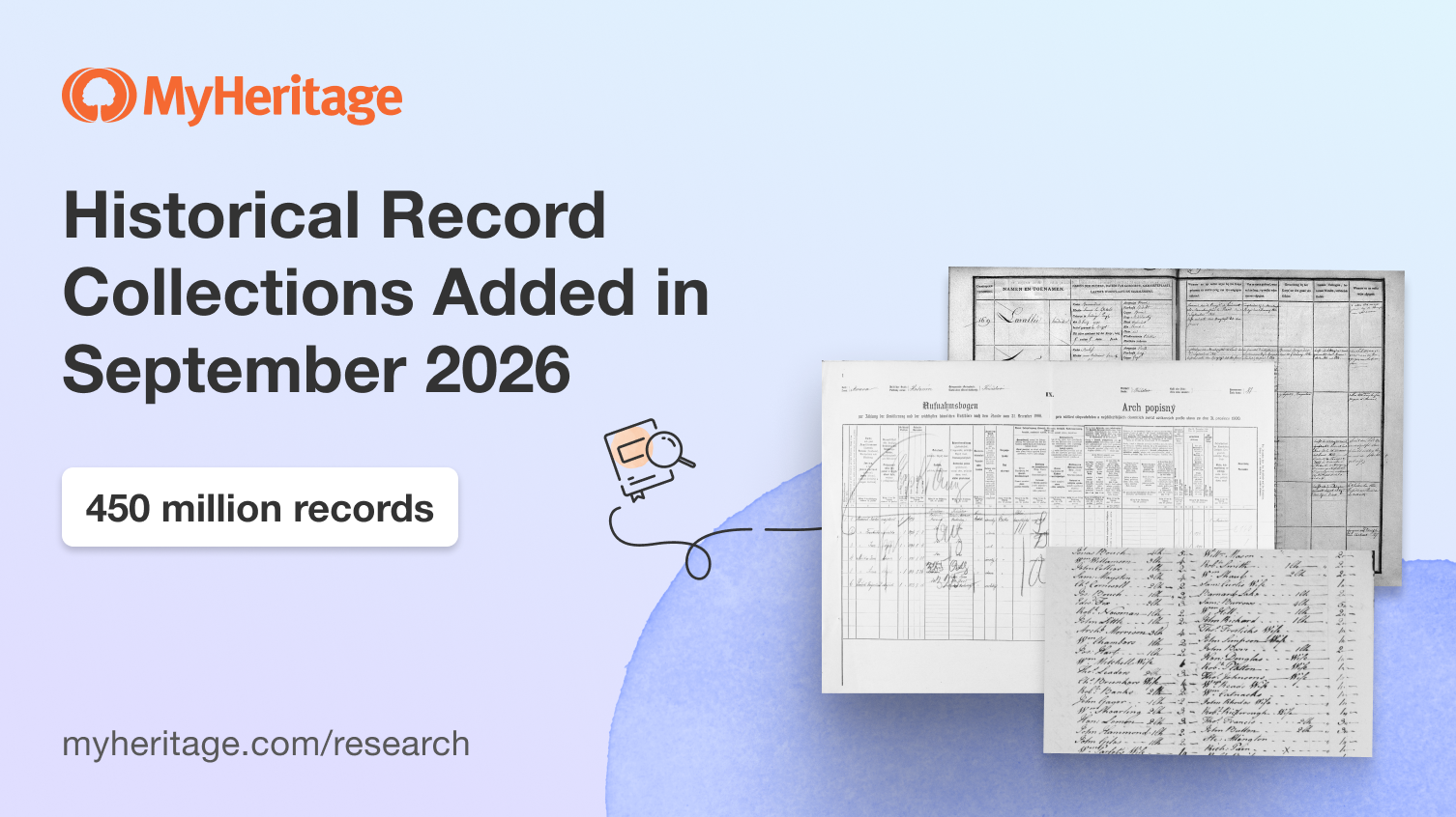 MyHeritage Adds 450 Million Historical Records in September 2026