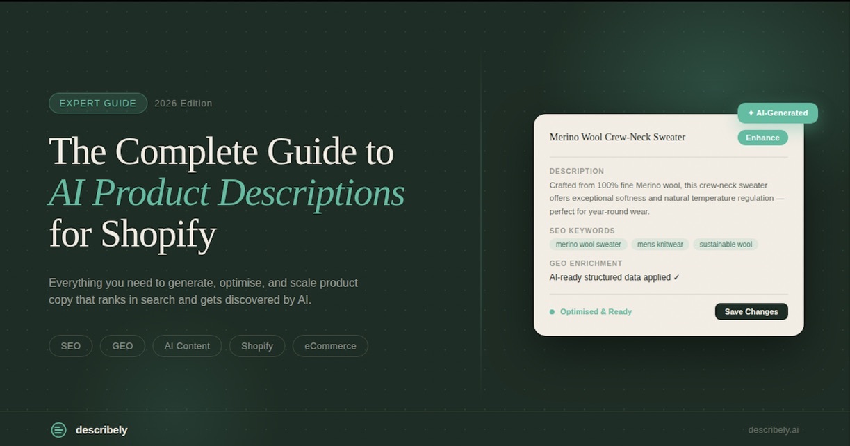 The Complete Guide to AI Product Descriptions for Shopify (2026)