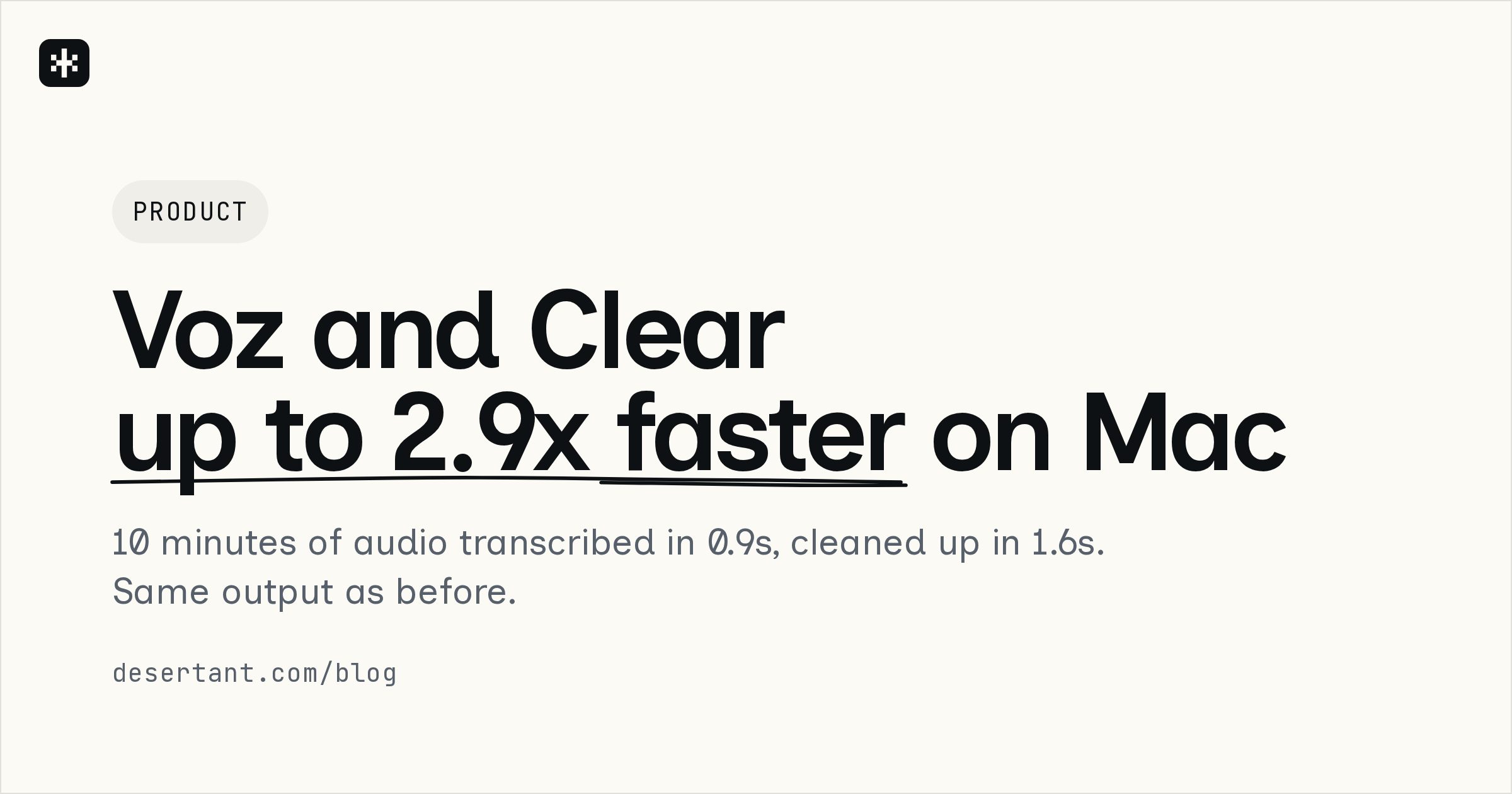 Voz and Clear are faster on Mac