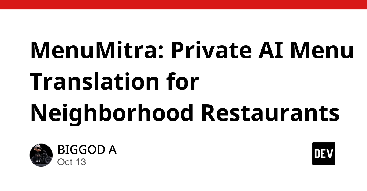 MenuMitra: Private AI Menu Translation for Neighborhood Restaurants