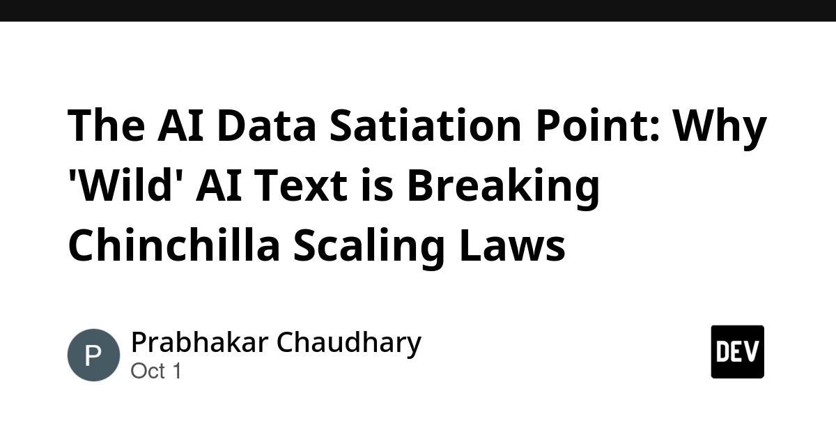 The AI Data Satiation Point: Why 'Wild' AI Text is Breaking Chinchilla Scaling Laws