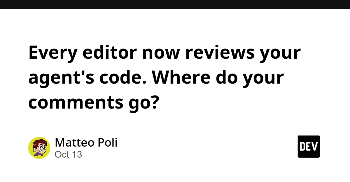 Every editor now reviews your agent's code. Where do your comments go?