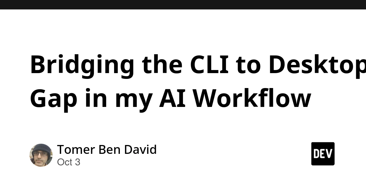 Bridging the CLI to Desktop Gap in my AI Workflow