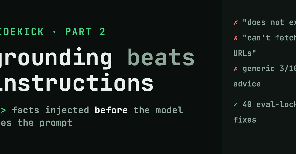 Sidekick part 2: grounding beats instructions