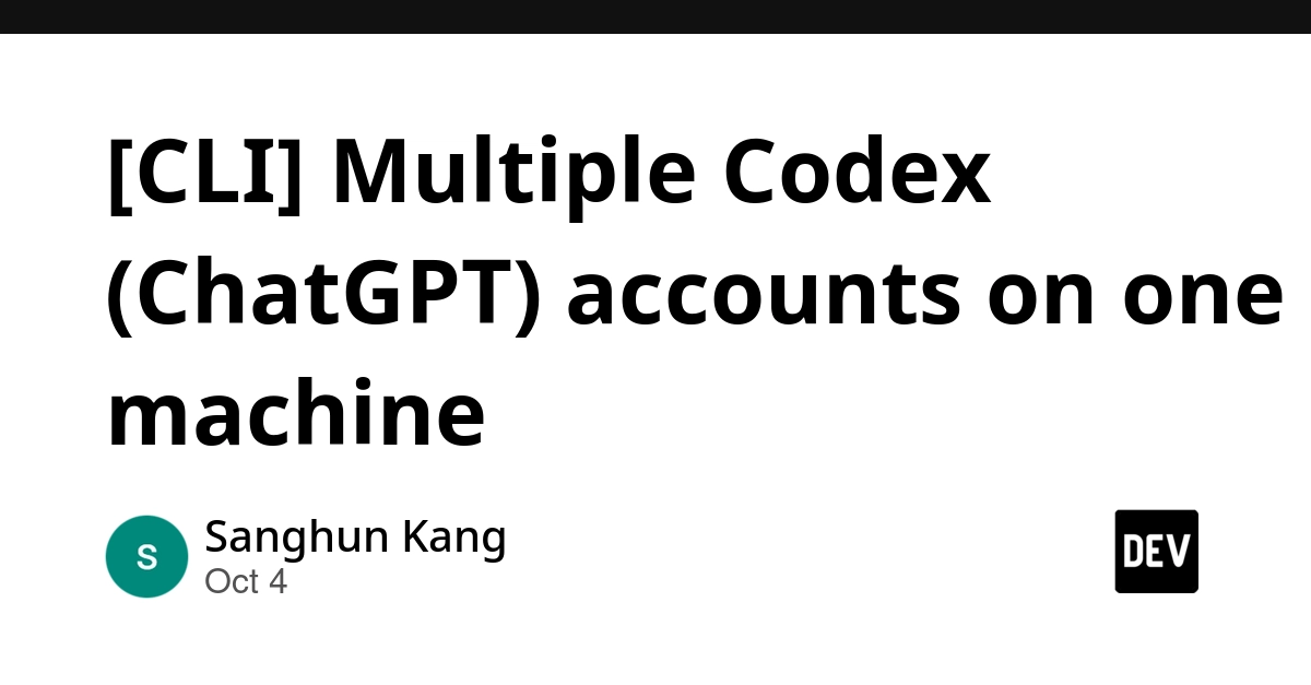 Multiple Codex (ChatGPT) accounts on one machine