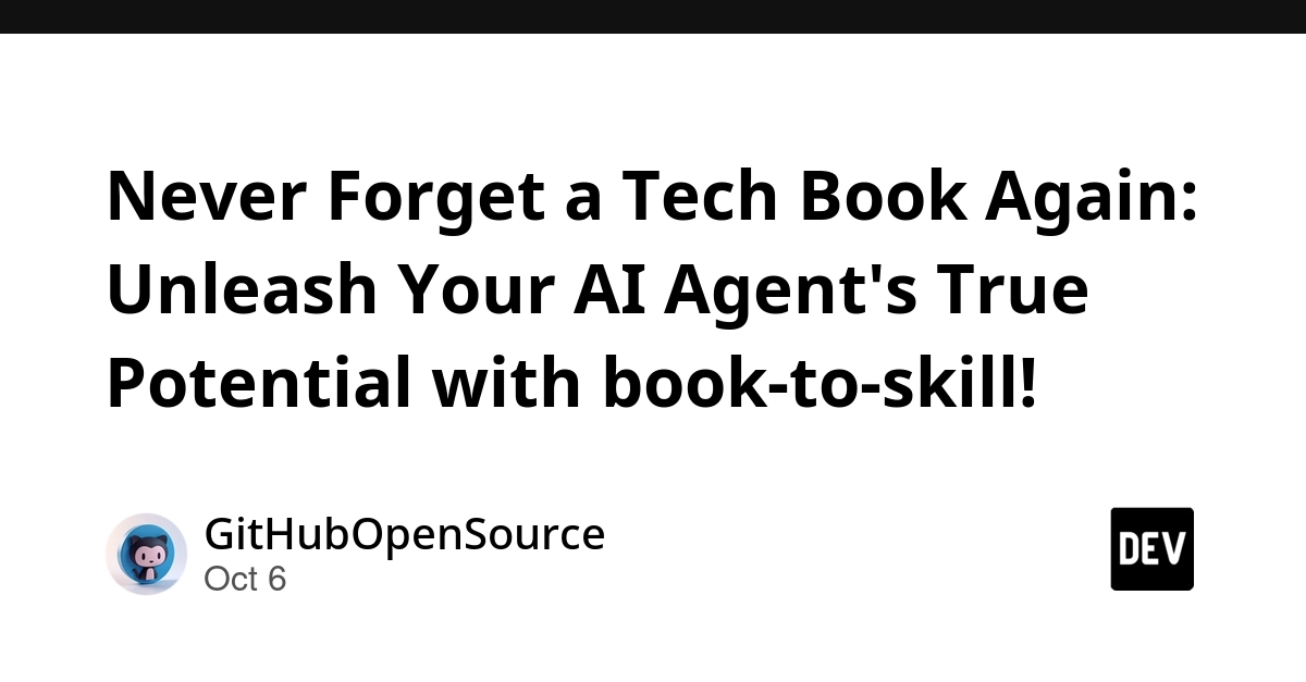 Never Forget a Tech Book Again: Unleash Your AI Agent's True Potential with book-to-skill!