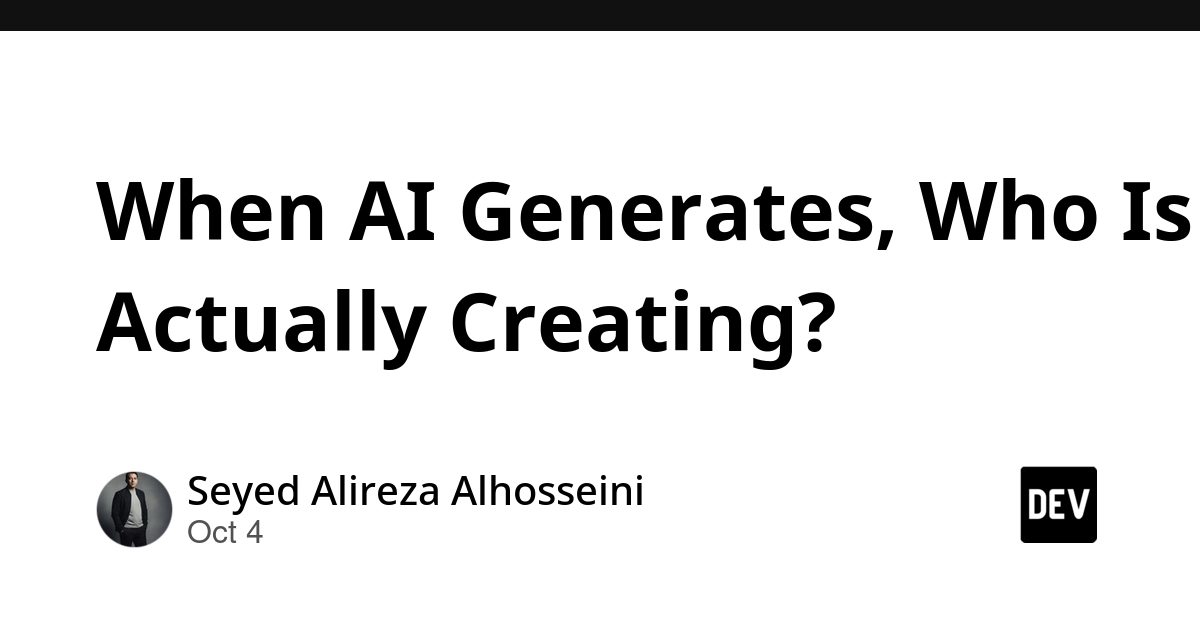 When AI Generates, Who Is Actually Creating?