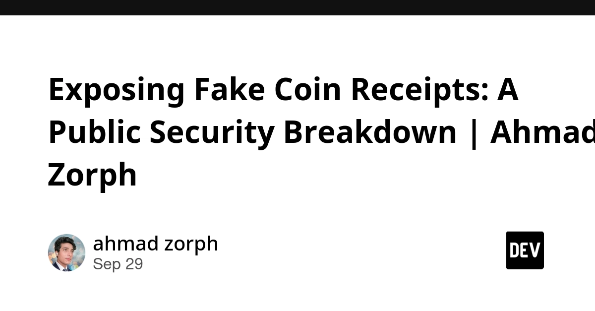 Exposing Fake Coin Receipts: A Public Security Breakdown | Ahmad Zorph